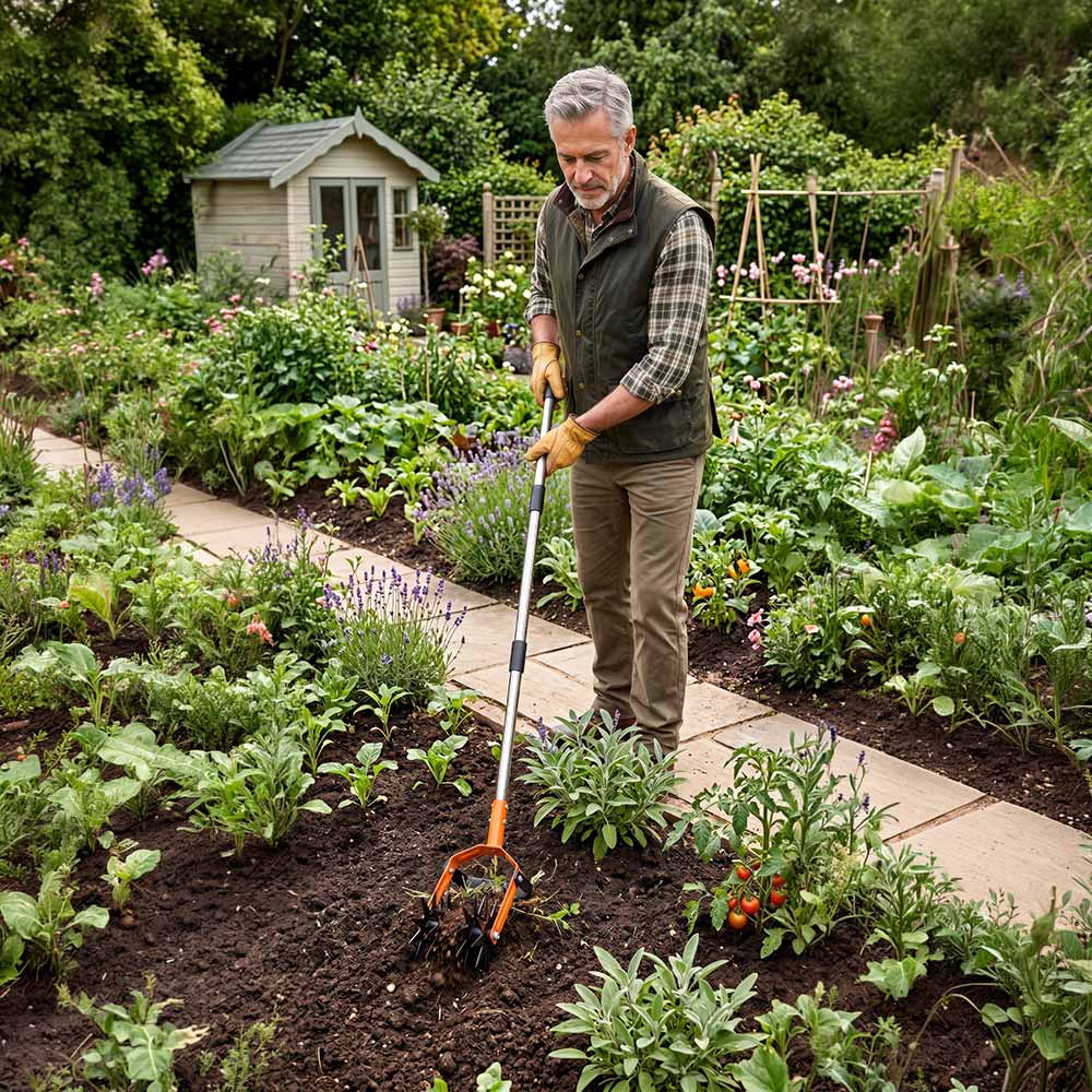 2-in-1 Gartenfräse mit Jätmesser